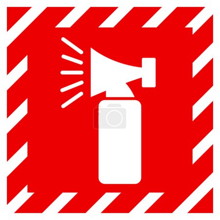 Signe de symbole d'alarme d'urgence tenu à la main, illustration vectorielle, isolement sur l'étiquette de fond blanche.EPS10