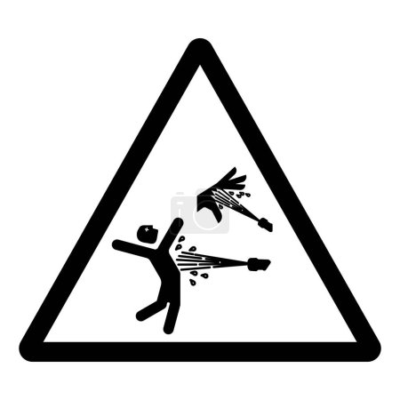 High pressure water will injury Symbol Sign, Vector Illustration, Isolate On White Background Label.EPS10