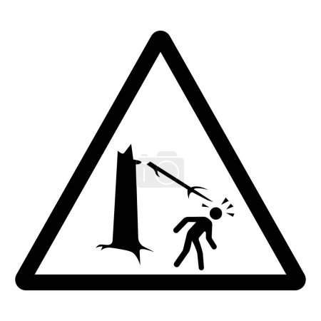 Beware Of Fallen Branches Symbol Sign, Vector Illustration, Isolate On White Background Label.EPS10
