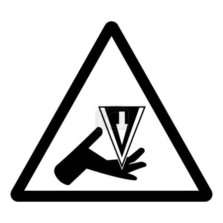 Schneiden des Gefahrensymbolzeichens, Vektor-Illustration, Isolation auf weißem Hintergrund-Label.EPS10