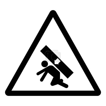 Signe de symbole de danger d'écrasement, illustration vectorielle, isolement sur l'étiquette de fond blanche.EPS10