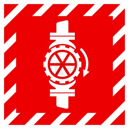 Signo de símbolo de válvula de parada de rociador, ilustración vectorial, aislamiento en la etiqueta de fondo blanco.