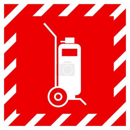 Signe de symbole de chariot de feu, illustration vectorielle, isolement sur l'étiquette de fond blanche.EPS10