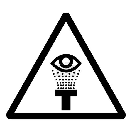 Signo de símbolo de la estación de lavado de ojos, ilustración vectorial, aislamiento en la etiqueta de fondo blanco.