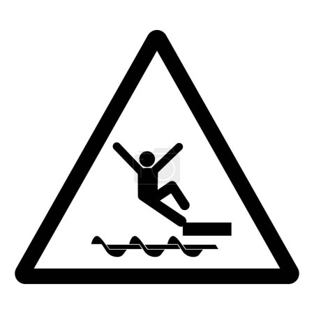 Signe de symbole de danger de chute, illustration vectorielle, isolement sur l'étiquette de fond blanche.EPS10