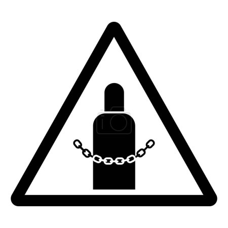 Zeichen für sichere Gasflaschen, Vektor-Illustration, isoliert auf weißem Hintergrundetikett. EPS10