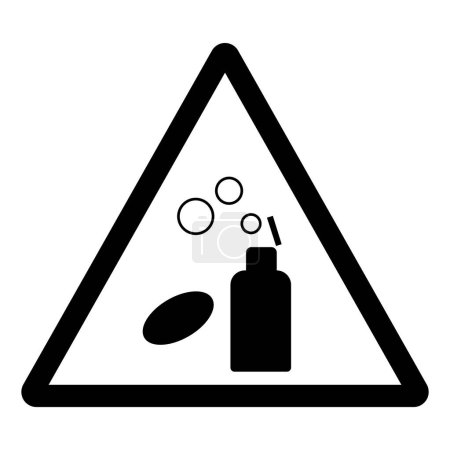 Keine Seife und Shampoo erlaubt Symbol-Zeichen, Vektor-Illustration, isoliert auf weißem Hintergrund Etikett. EPS10