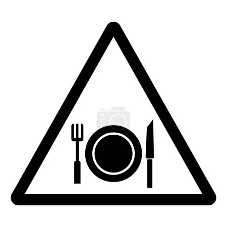 No Eating Symbol Sign, Vector Illustration, Isolate On White Background Label.EPS10