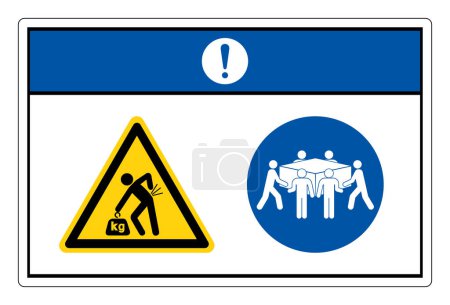 Notice Lift Hazard Use Six Person Lift Symbol Sign,Vector Illustration, Isolated On White Background Label.EPS10