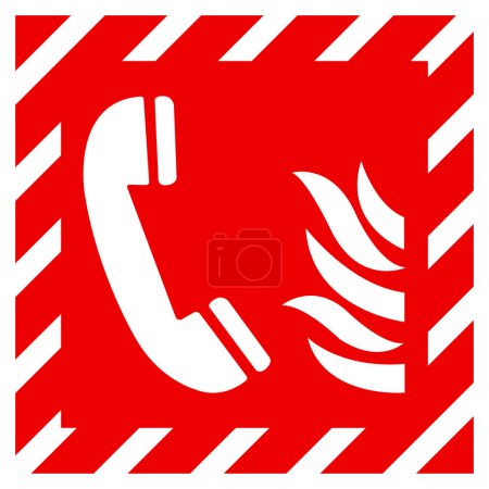 Fire Emergency Telephone Symbol Sign, Vector Illustration, Isolate On White Background Label.EPS10