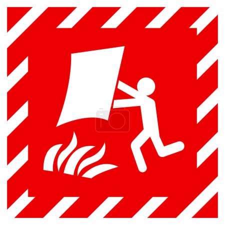 Signo de símbolo de manta de fuego, ilustración vectorial, aislamiento en la etiqueta de fondo blanco.