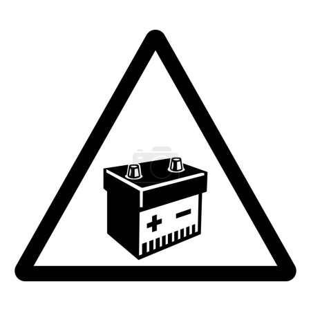Ilustración de Peligro signo de símbolo de carga de la batería, ilustración del vector, aislado en la etiqueta de fondo blanco. - Imagen libre de derechos