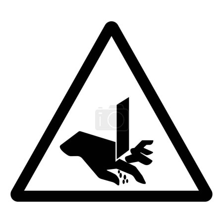 Coupe des doigts Signe de symbole de lame droite, Illustration vectorielle, Isoler sur l'étiquette de fond blanc.EPS10