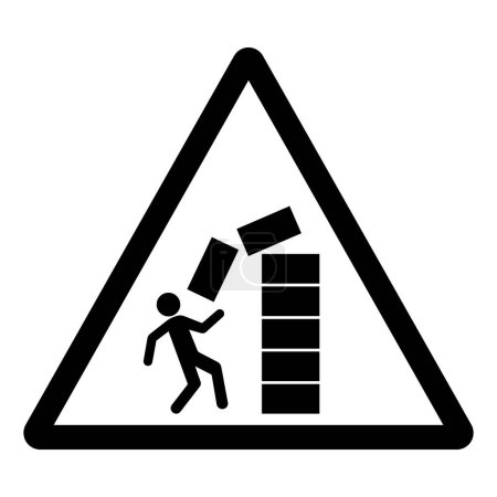 Signe de symbole de poids de chute d'avertissement, illustration vectorielle, isolement sur l'étiquette de fond blanche.EPS10