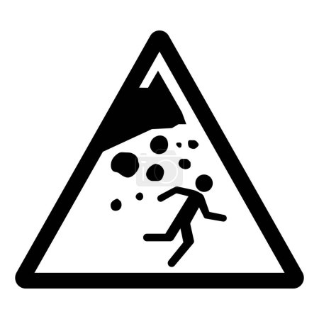 Falling Rock Symbol Sign, Vector Illustration, Isolate On White Background Label.EPS10