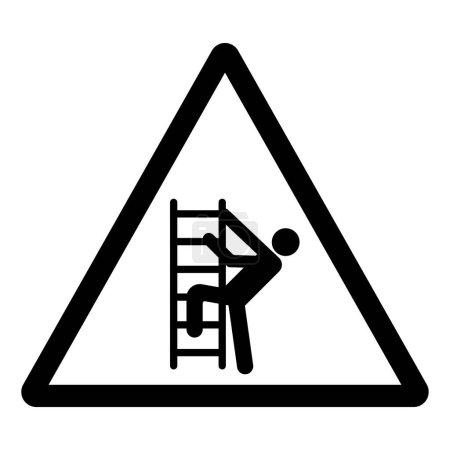 Warnung Klettert nicht auf das Leitersymbol-Zeichen, Vektor-Illustration, Isoliert auf weißem Hintergrund-Label.EPS10