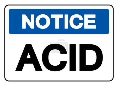 Illustration for Notice Acid Symbol Sign,Vector Illustration, Isolate On White Background Label.EPS10 - Royalty Free Image