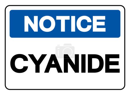Nota Signo de símbolo de cianuro, ilustración vectorial, aislado en la etiqueta de fondo blanco.
