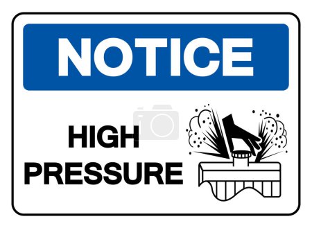 Notice High Pressure Symbol Sign ,Vector Illustration, Isolate On White Background Label.EPS10 