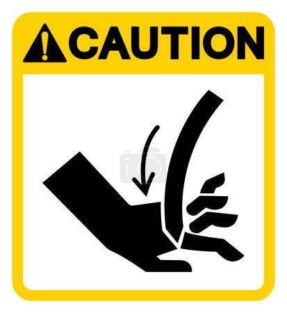 Attention Découpe du signe de symbole de lame incurvée à la main, illustration vectorielle, isolement sur l'étiquette de fond blanc.EPS10