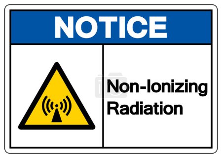 Hinweis Nicht-ionisierendes Strahlungssymbol, Vektorillustration, Isolation auf weißem Hintergrund-Label.EPS10