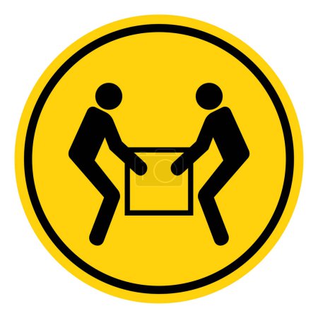 Use Two Person Lift Symbol Sign, Vector Illustration, Isolate On White Background Label.EPS10