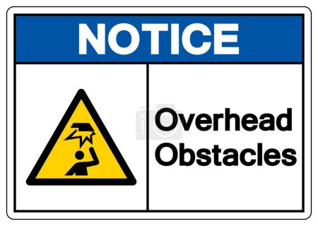 Avis Symbole des obstacles aériens, Illustration vectorielle, Isoler sur l'étiquette de fond blanche.EPS10