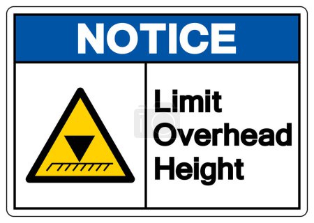 Notice Limit Overhead Height Symbol Sign, Vector Illustration, Isolated On White Background Label.EPS10