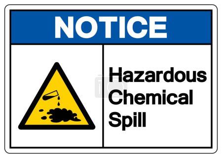 Téléchargez les illustrations : Signal de symbole de déversement de produits chimiques dangereux, illustration vectorielle, isolement sur l'étiquette de fond blanche.EPS10 - en licence libre de droit