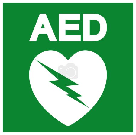 Illustration for AED Automated External Defibrillator Symbol Sign, Vector Illustration, Isolate On White Background Label.EPS10 - Royalty Free Image