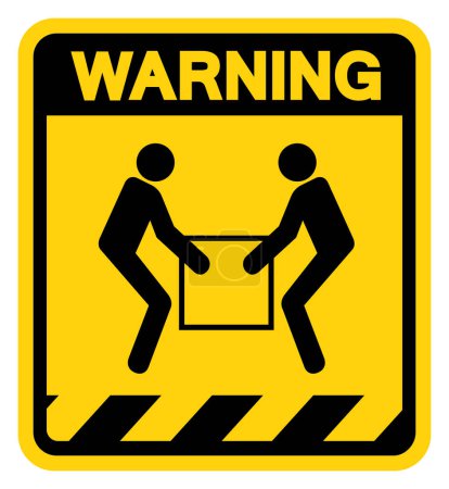 Use Two Person Lift Warning Sign, Vector Illustration, Isolate On White Background Label.EPS10