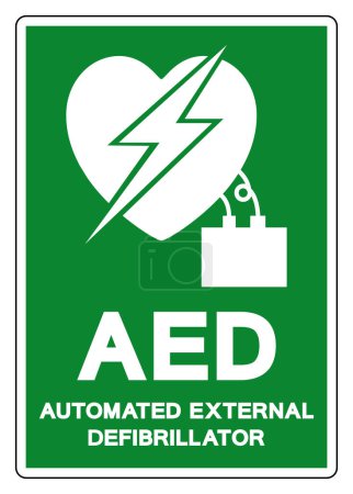 Illustration for AED Automated External Defibrillator Symbol Sign, Vector Illustration, Isolate On White Background Label.EPS10 - Royalty Free Image