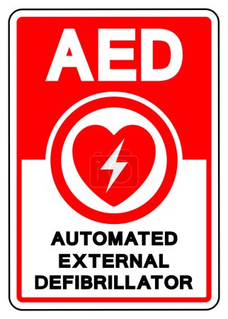 AED Automated External Defibrillator On Site Symbol Sign, Vector Illustration, Isolate On White Background Label.EPS10