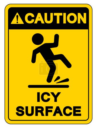 Caution Icy Surface Symbol Sign,Vector Illustration, Isolate On White Background Label.EPS10