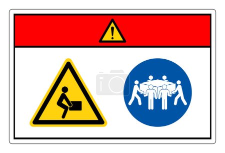 Danger Lift Hazard Use Six Person Lift Symbol Sign,Vector Illustration, Isolated On White Background Label.EPS10