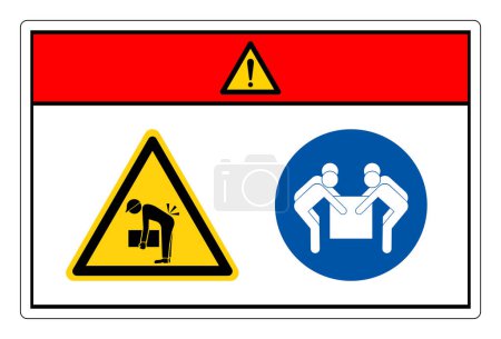 Danger Lift Hazard Use Four Person Lift Symbol Sign,Vector Illustration, Isolated On White Background Label.EPS10