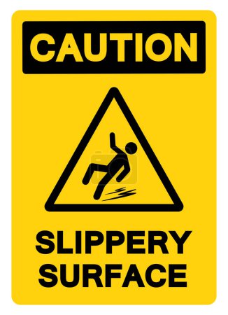 Caution Slippery Surface Symbol Sign,Vector Illustration, Isolate On White Background Label.EPS10