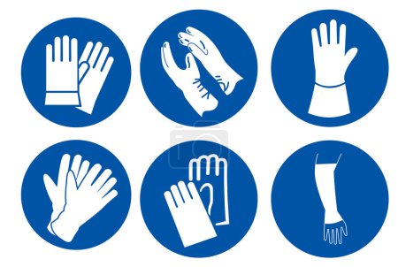 Hand Protection Set Symbol Sign, Vector Illustration, Isolate On White Background Label.EPS10