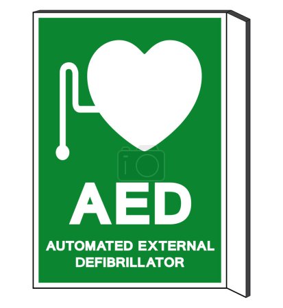 AED Automated External Defibrillator Symbol Sign, Vector Illustration, Isolate On White Background Label.EPS10