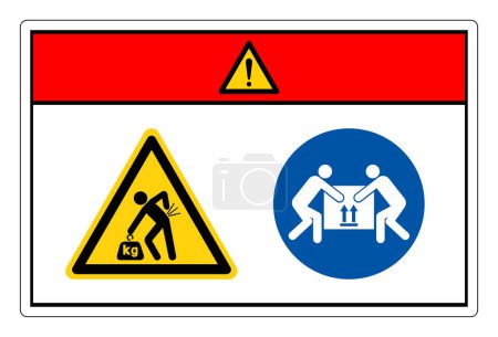 Danger Lift Hazard Use Team Lifting Required Symbol Sign,Vector Illustration, Isolated On White Background Label.EPS10