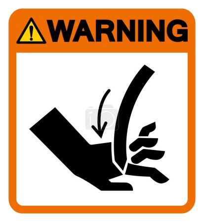 Warning Cutting of Hand Curved Blade Symbol Sign, Vector Illustration, Isolate On White Background Label.EPS10
