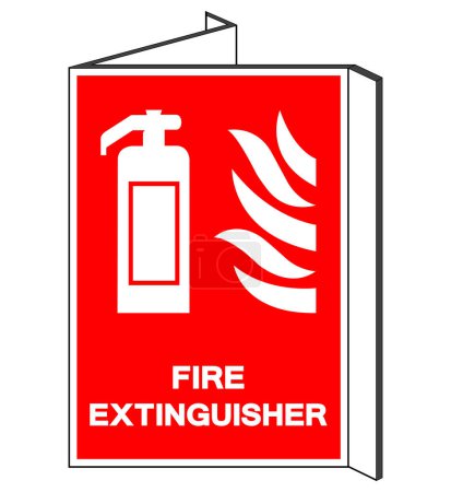 Signo de símbolo del extintor de incendios, ilustración vectorial, aislamiento en la etiqueta de fondo blanco. 