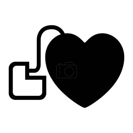 Illustration for AED Automated External Defibrillator Black Icon,Vector Illustration, Isolate On White Background Label.EPS10 - Royalty Free Image