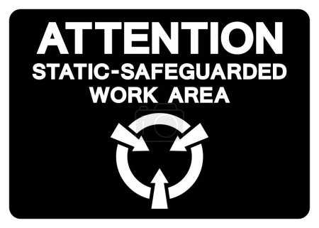Attention Static Safeguarded Work Area Symbol Sign, Vector Illustration, Isolated On White Background Label.EPS10