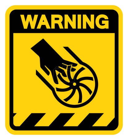 Cutting of Fingers Impeller Blade Warning Sign, Vector Illustration, Isolate On White Background Label.EPS10