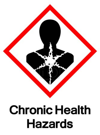 Signe de symbole de danger chronique pour la santé du SGH, illustration vectorielle, isolat sur fond blanc, étiquette.EPS10
