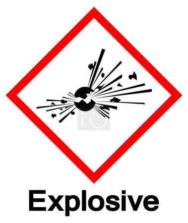 GHS Explosives Gefahrensymbolzeichen, Vektorillustration, Isoliert auf weißem Hintergrund, Label.EPS10