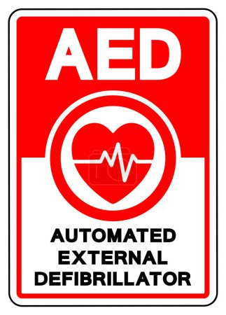 Illustration for AED Automated External Defibrillator On Site Symbol Sign, Vector Illustration, Isolate On White Background Label.EPS10 - Royalty Free Image