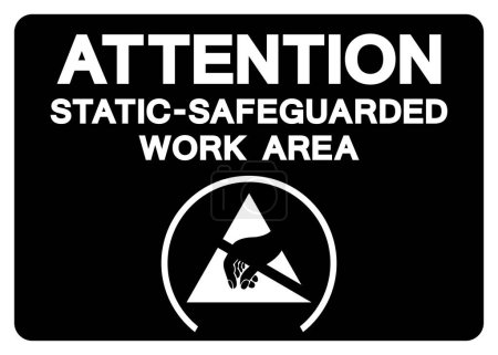 Attention Static Safeguarded Work Area Symbol Sign, Vector Illustration, Isolated On White Background Label.EPS10