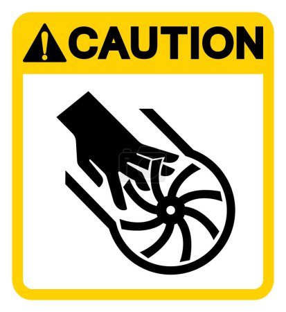 Caution Cutting of Fingers Impeller Blade Symbol Sign, Vector Illustration, Isolate On White Background Label.EPS10